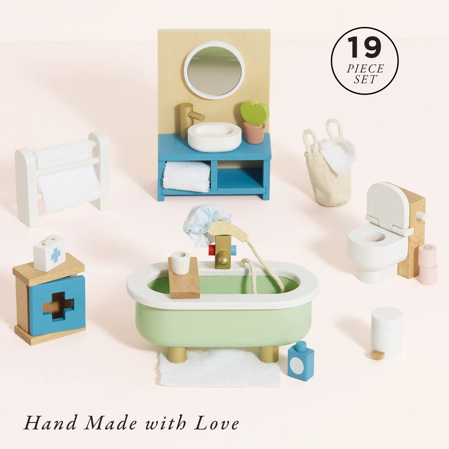 Wooden Dolls House Bathroom Furniture - Toby Tiger UK