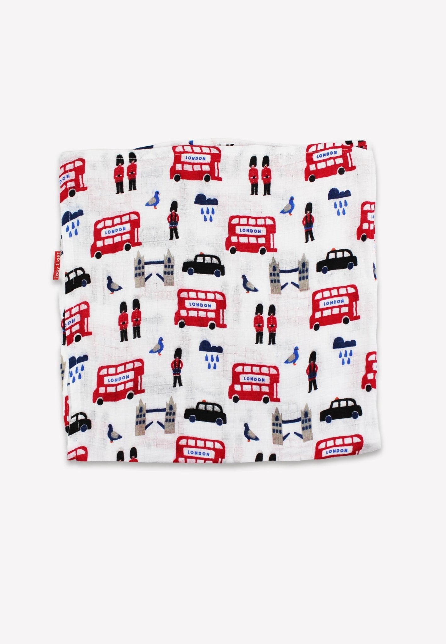 Organic London Print 2 Pack Muslins - Toby Tiger