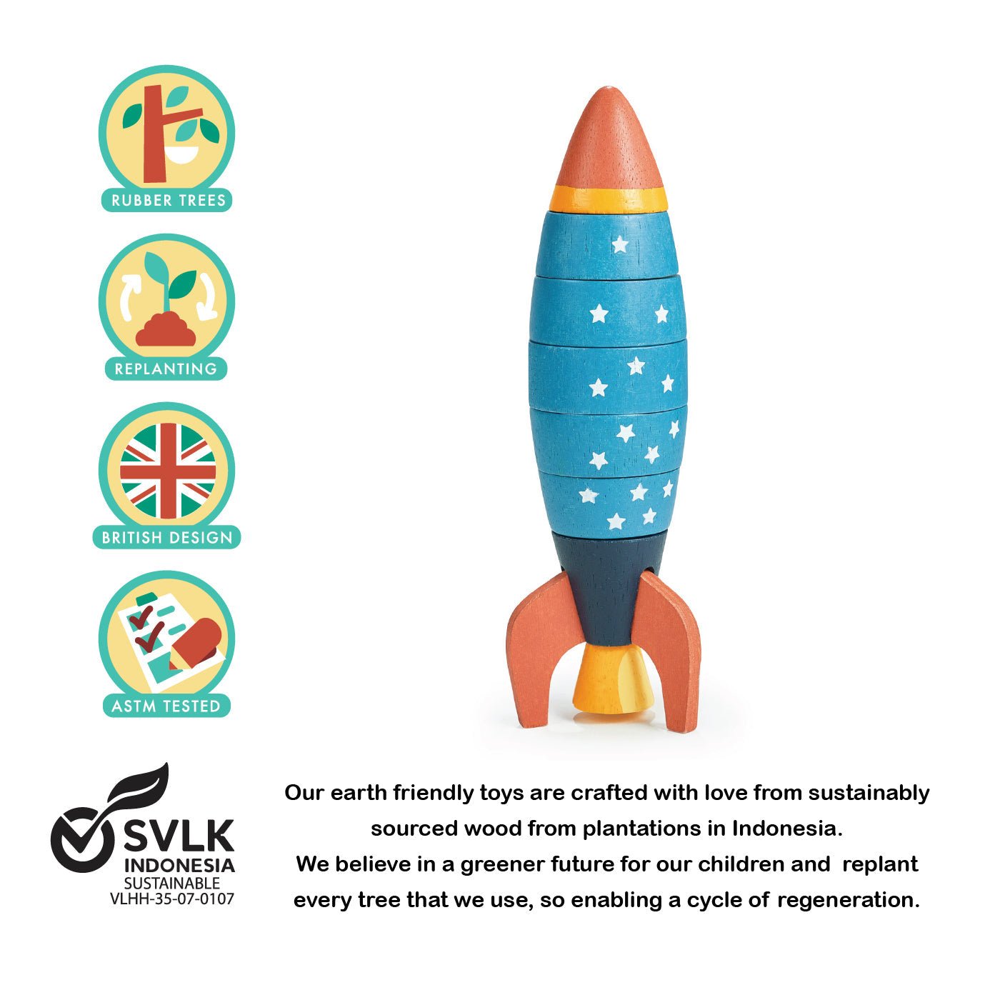 Stacking and Counting Rocket - Toby Tiger
