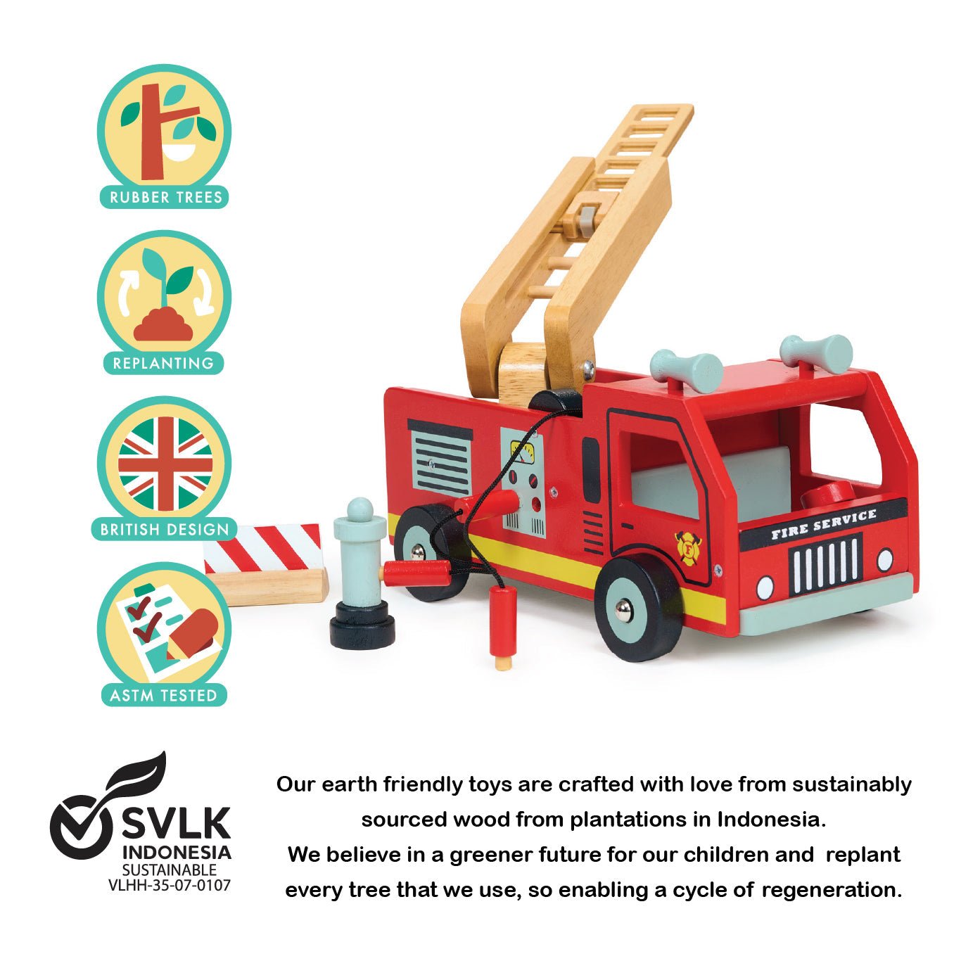 Red Fire Engine - Toby Tiger
