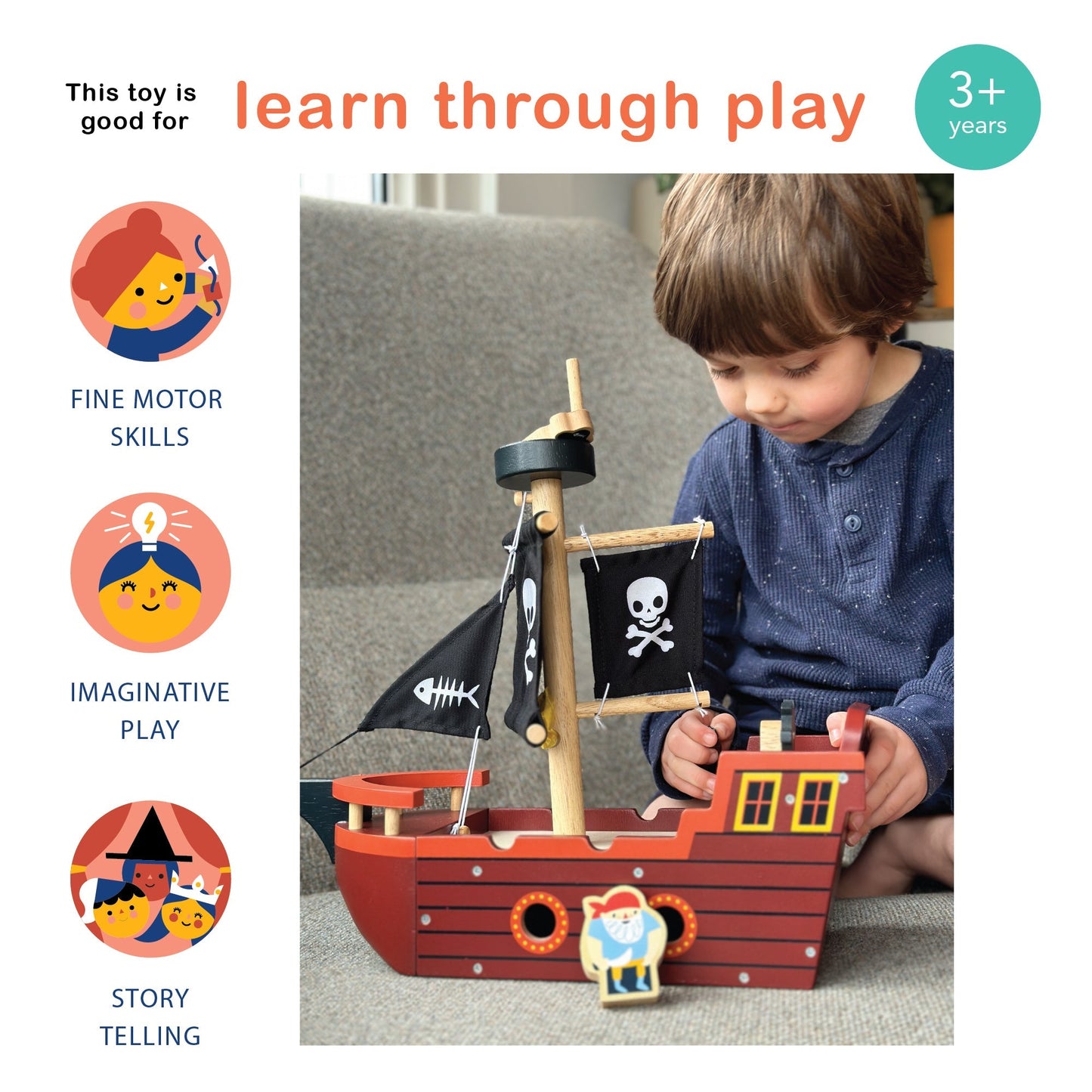 Fishbones Pirate Ship - Toby Tiger