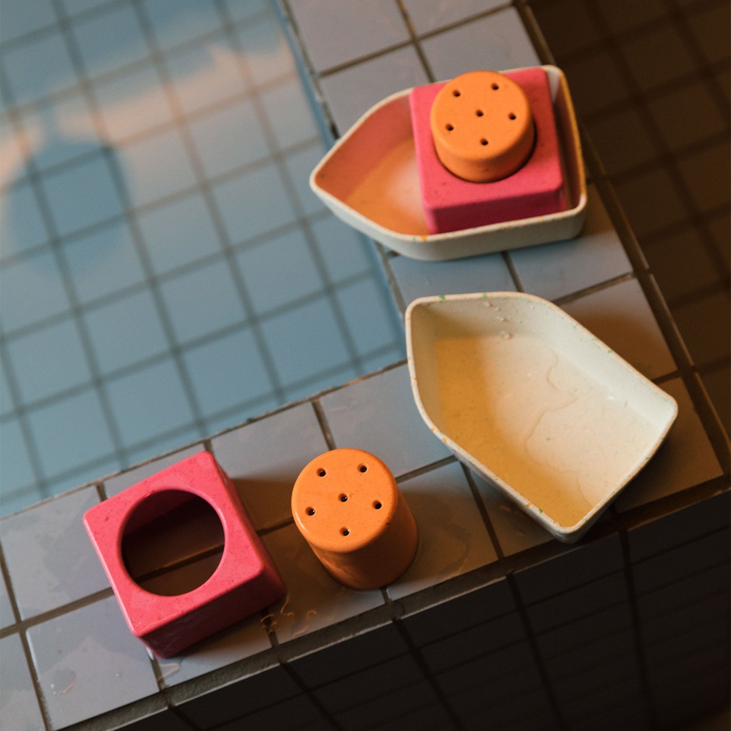 Oli & Carol Upcycled Boat Bath Toy Orange - Toby Tiger