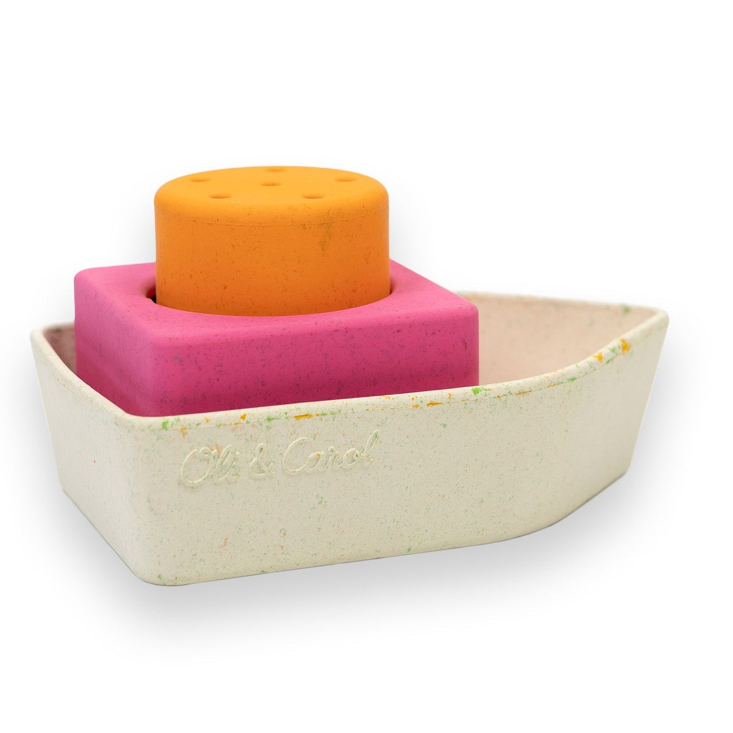 Oli & Carol Upcycled Boat Bath Toy Orange - Toby Tiger