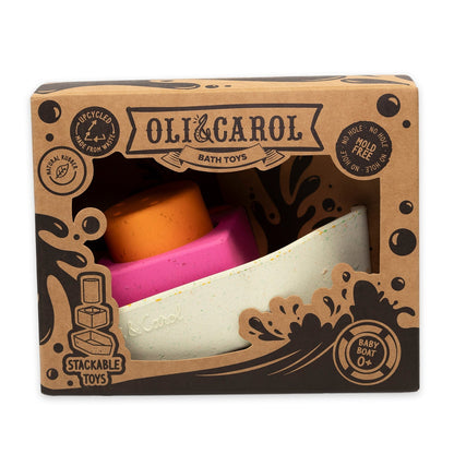 Oli & Carol Upcycled Boat Bath Toy Orange - Toby Tiger