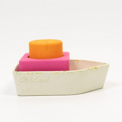 Oli & Carol Upcycled Boat Bath Toy Orange - Toby Tiger