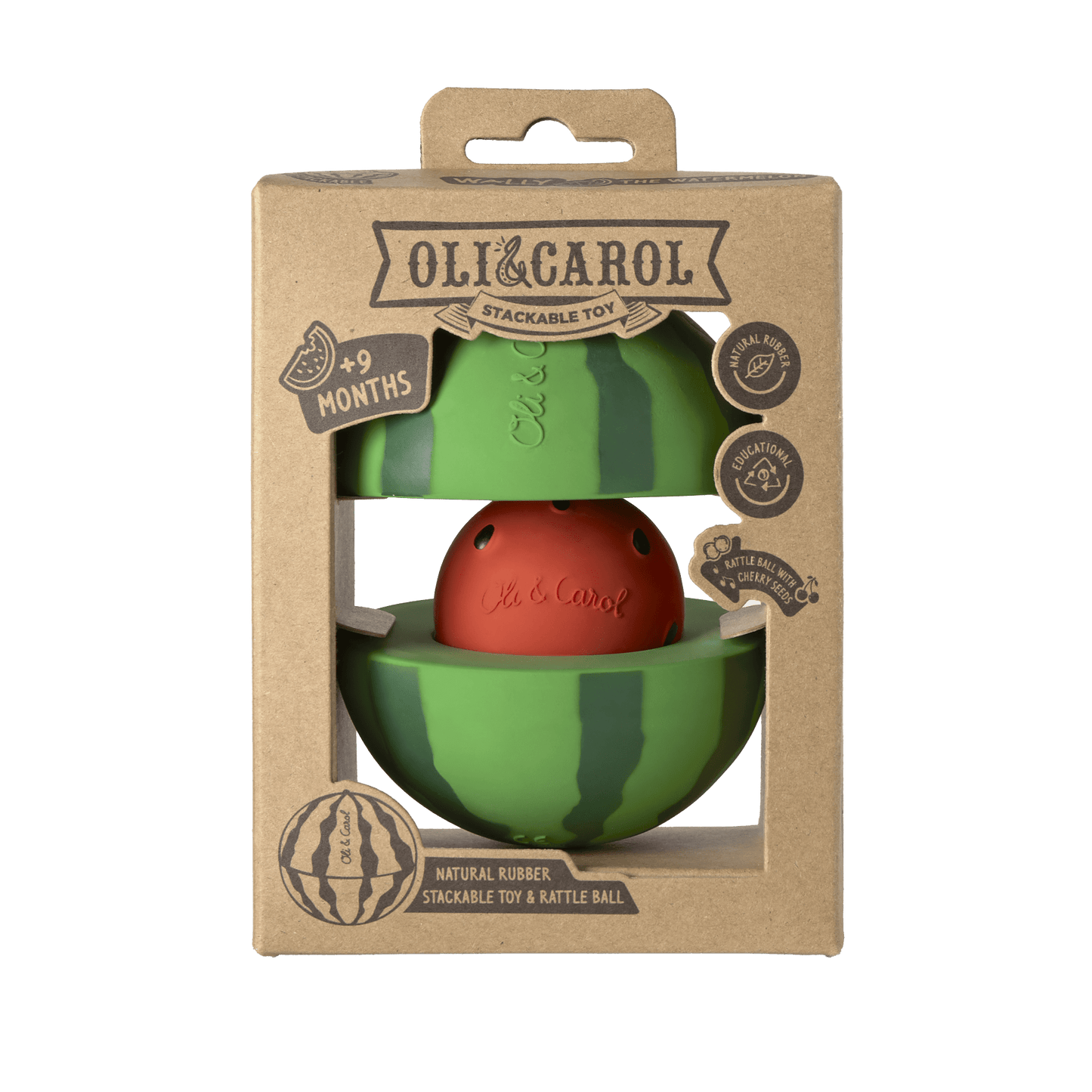 Oli&Carol Wally the Watermelon Stacking and Ball Toy - Toby Tiger