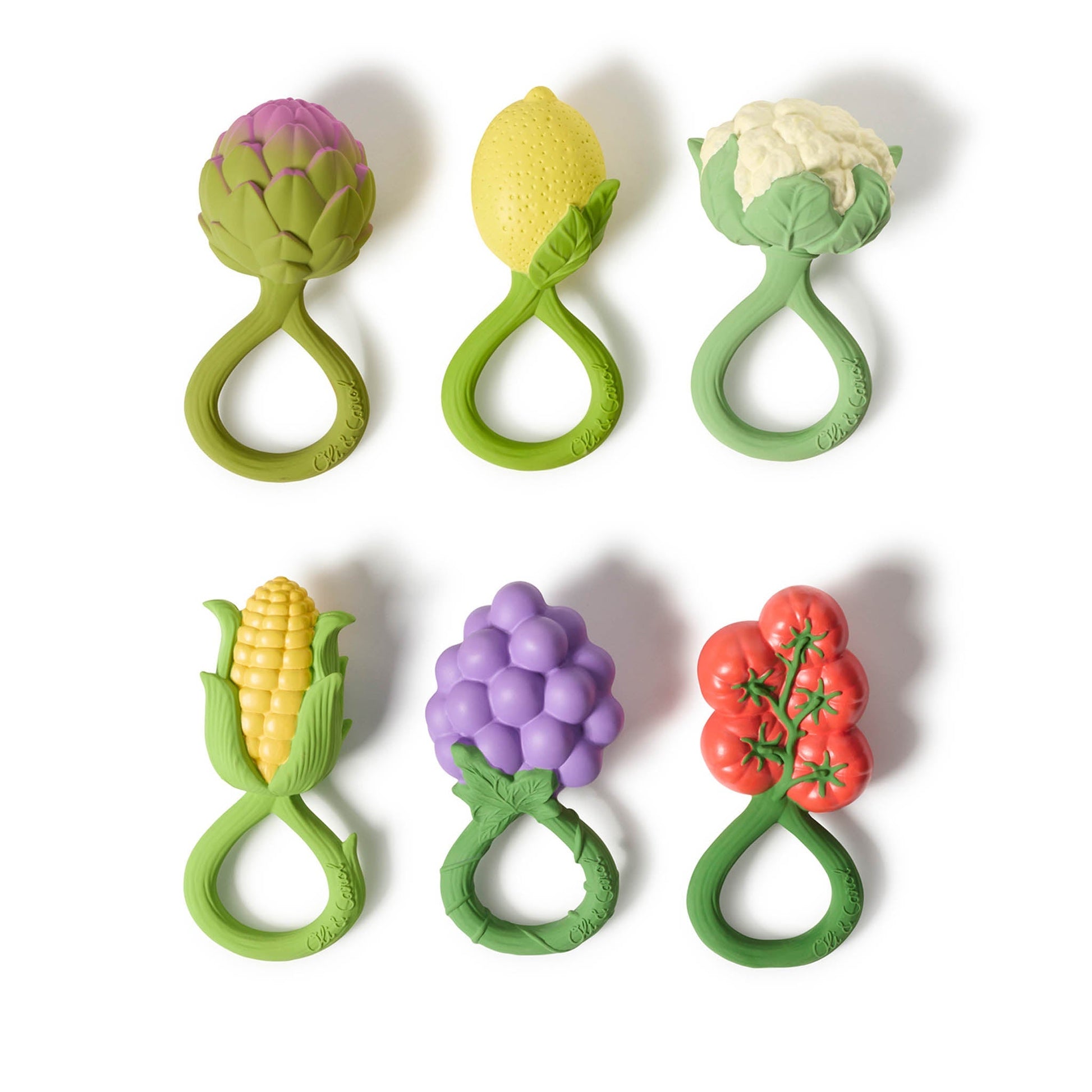 Oli & Carol Tomato Baby Rattle & Teether - Toby Tiger
