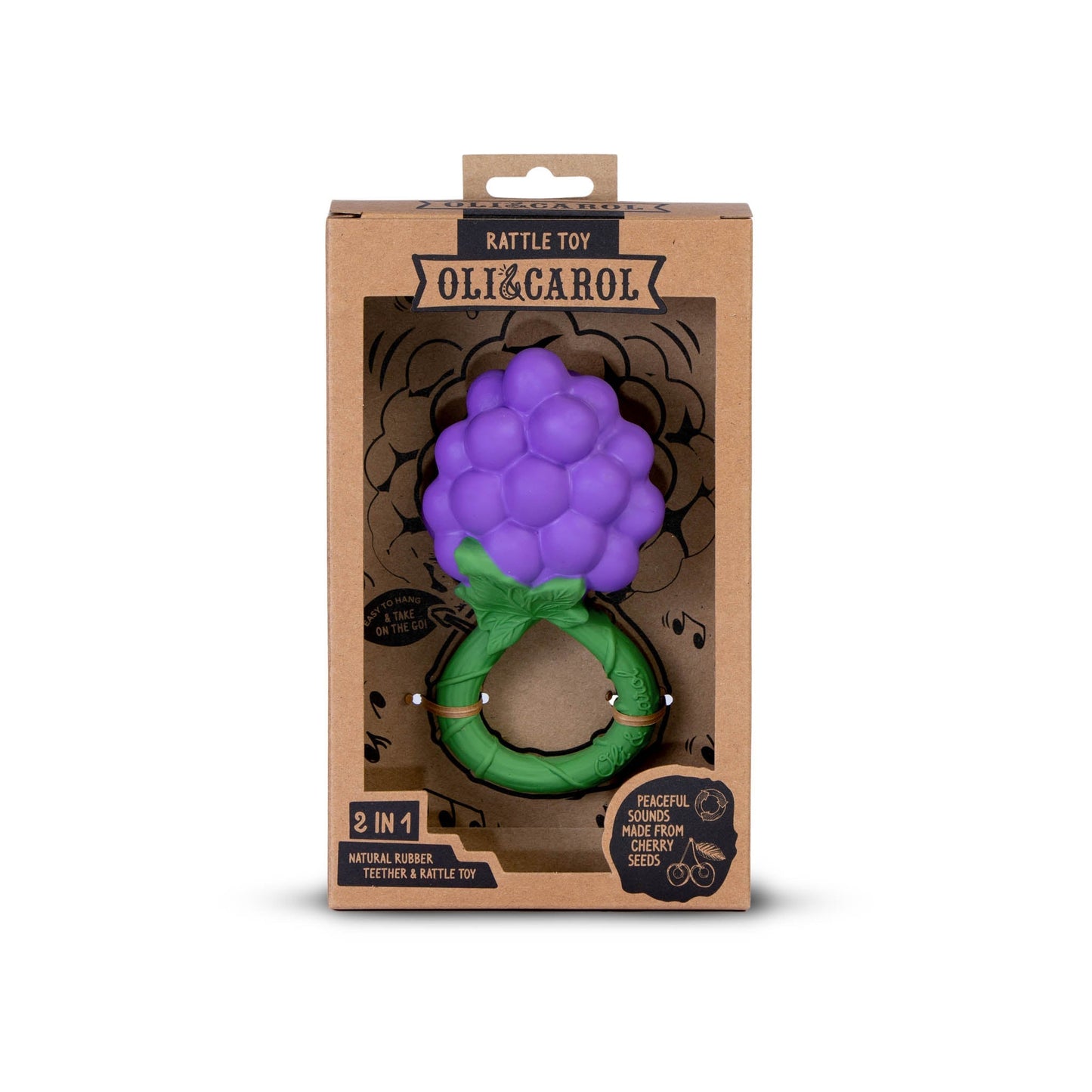 Oli & Carol Grape Baby Rattle & Teether - Toby Tiger