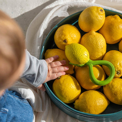 Oli & Carol Lemon Baby Rattle & Teether - Toby Tiger