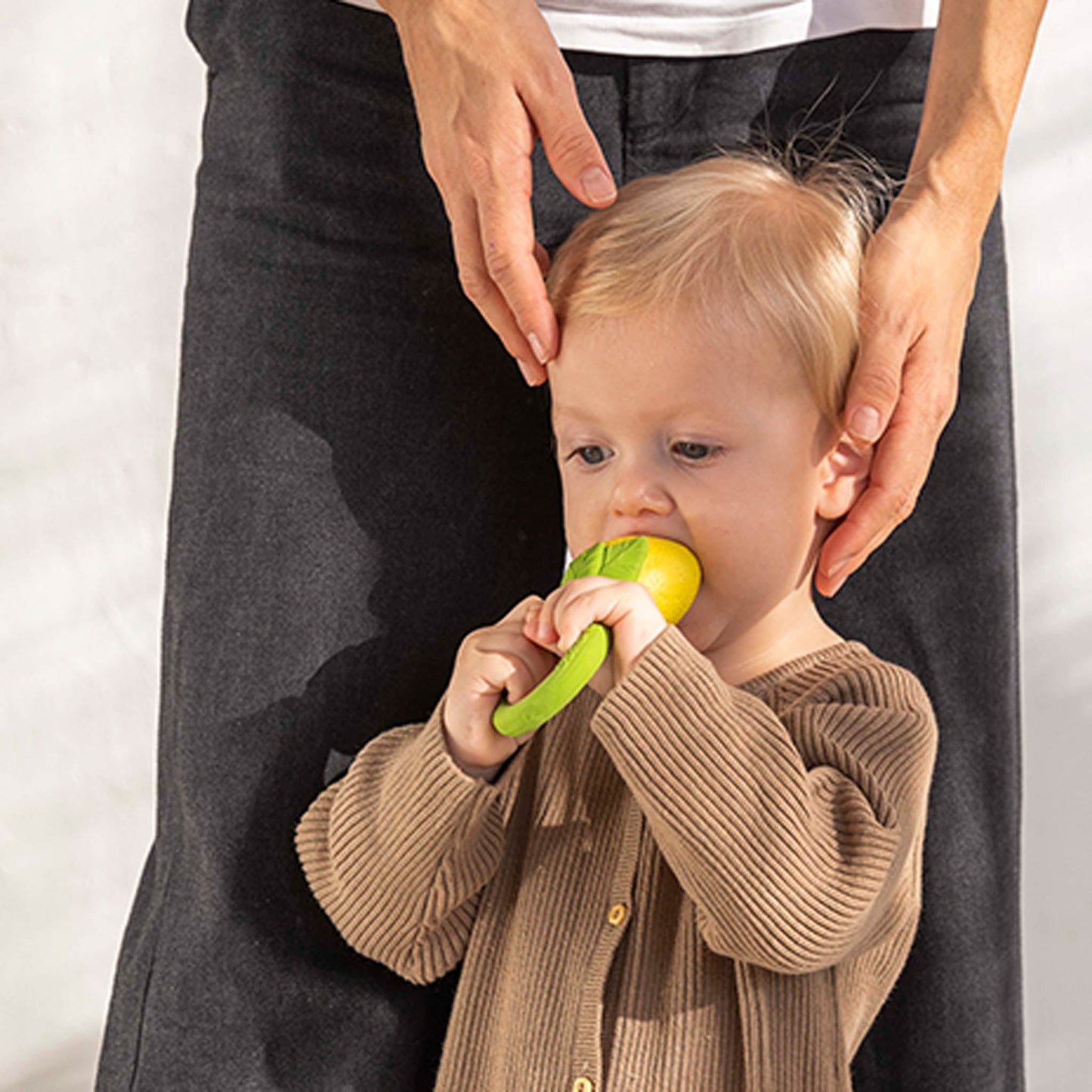 Oli & Carol Lemon Baby Rattle & Teether - Toby Tiger