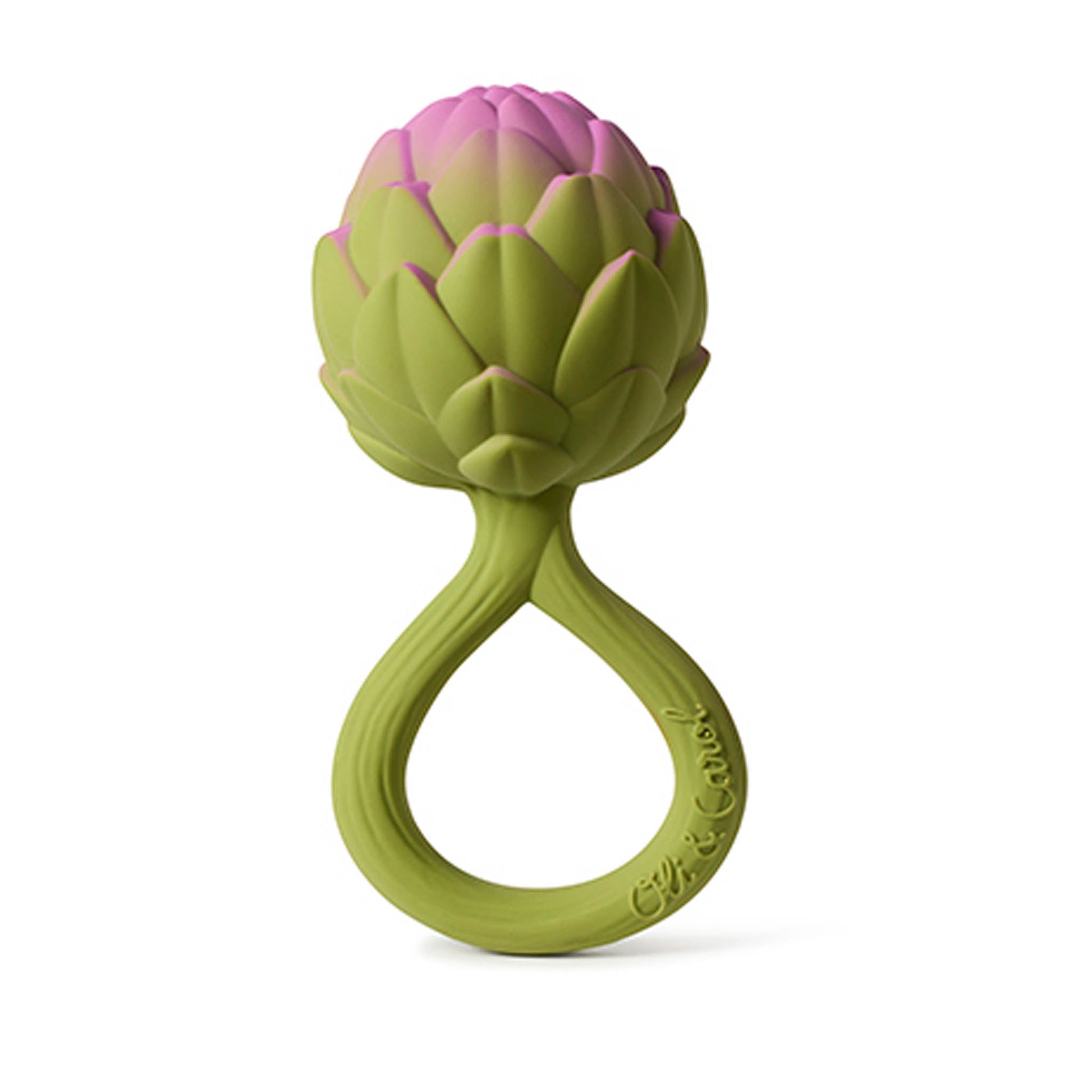 Oli & Carol Artichoke Baby Rattle & Teether - Toby Tiger