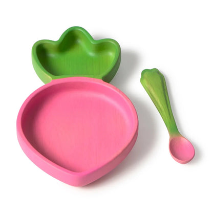 Oli&Carol Ramona the Radish Plate and Spoon Set - Toby Tiger