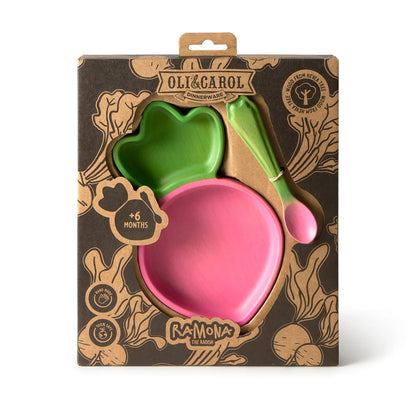 Oli&Carol Ramona the Radish Plate and Spoon Set - Toby Tiger