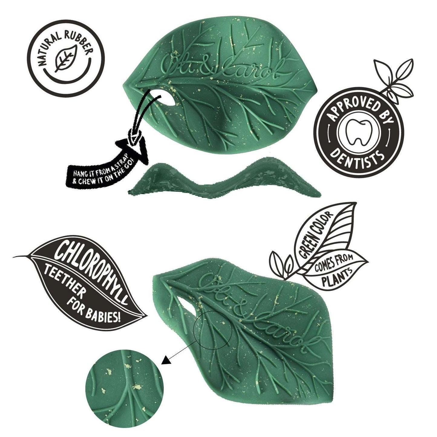 Oli & Carol Chlorophyll Leaf Teether - Toby Tiger