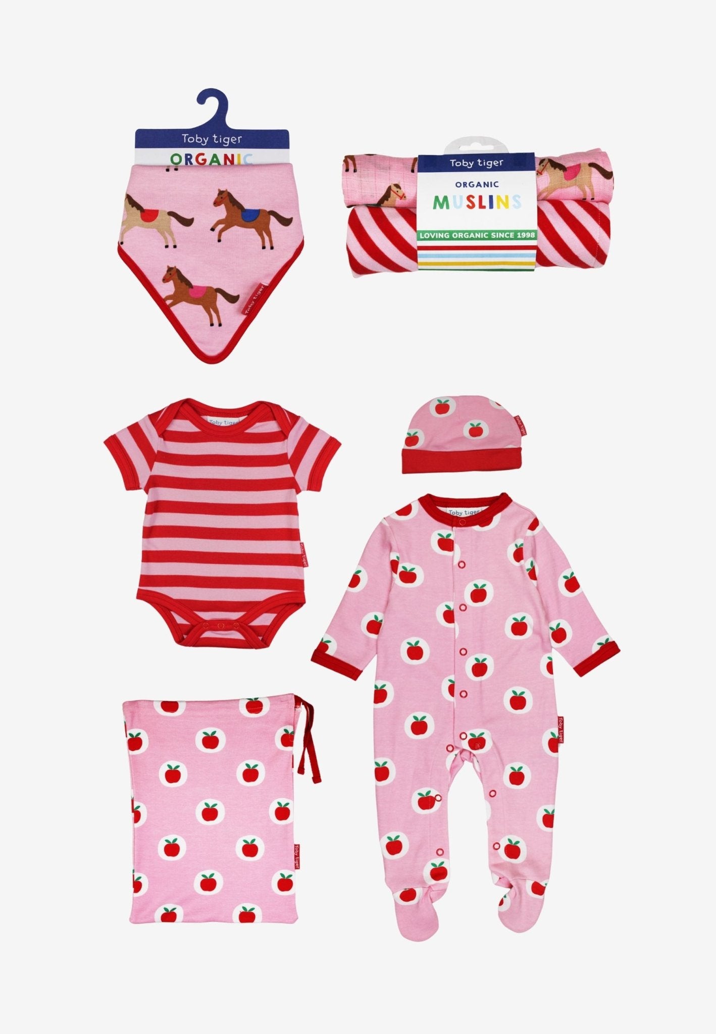 Organic Apple & Horse Print Baby Bundle - Toby Tiger