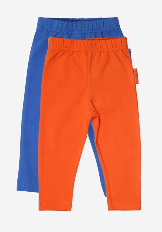 Organic Basic Leggings Bundle - Blue & Orange - Toby Tiger