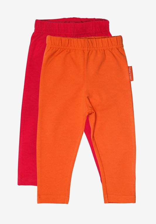 Organic Basic Leggings Bundle - Red & Orange - Toby Tiger