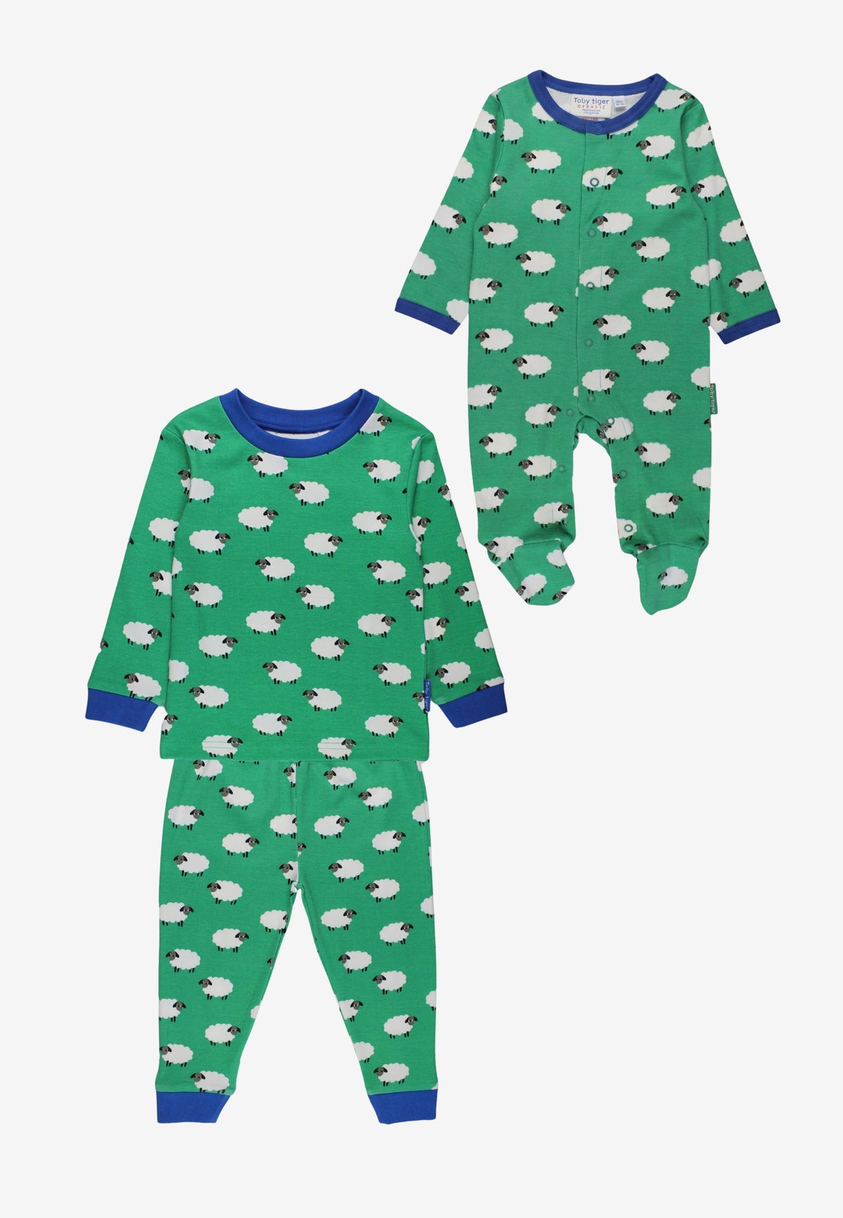 Organic Sheep Print Long Sleeved Pyjamas & Sleepsuit Bundle