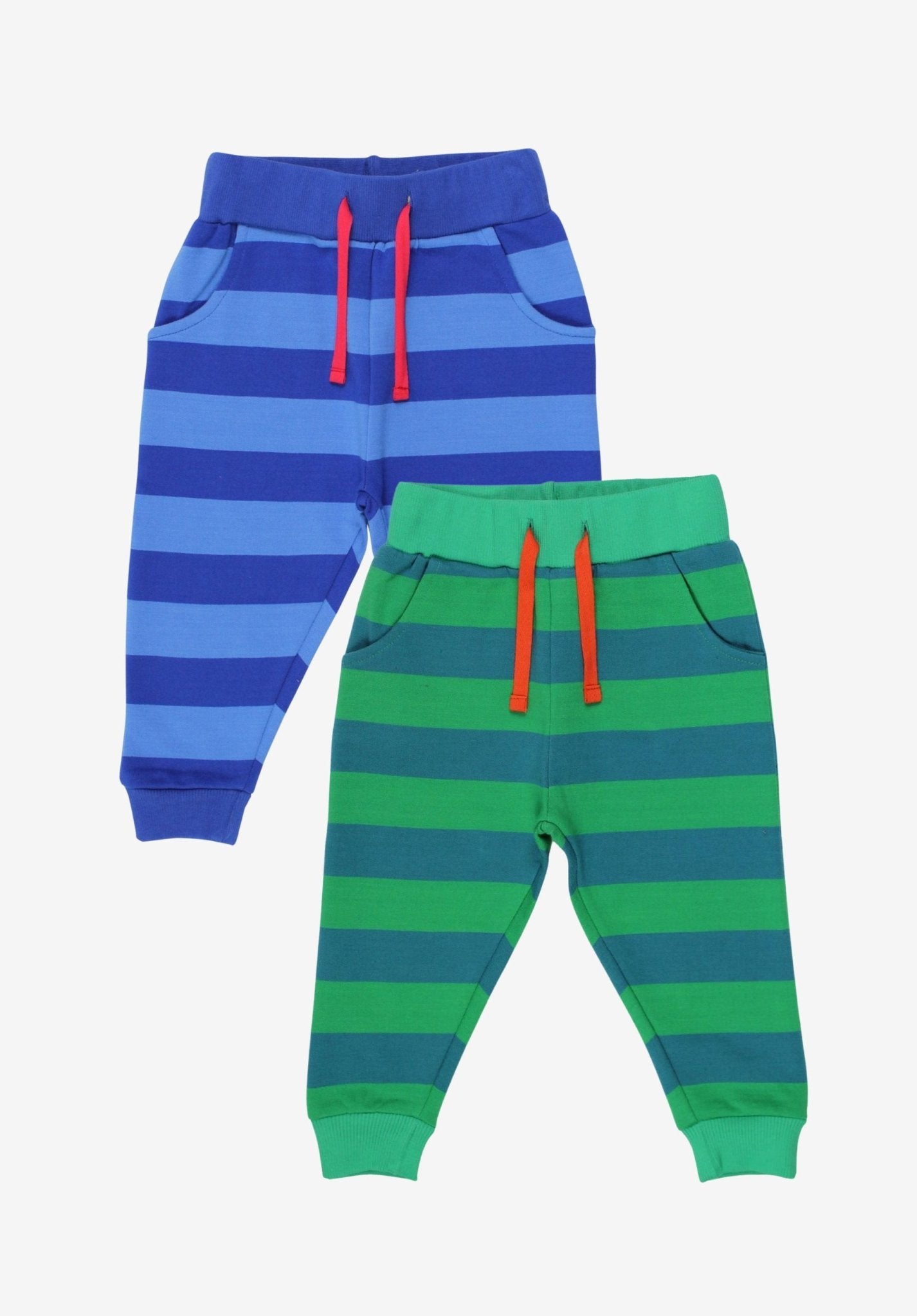 Organic Striped Joggers Bundle - Blue & Green - Toby Tiger