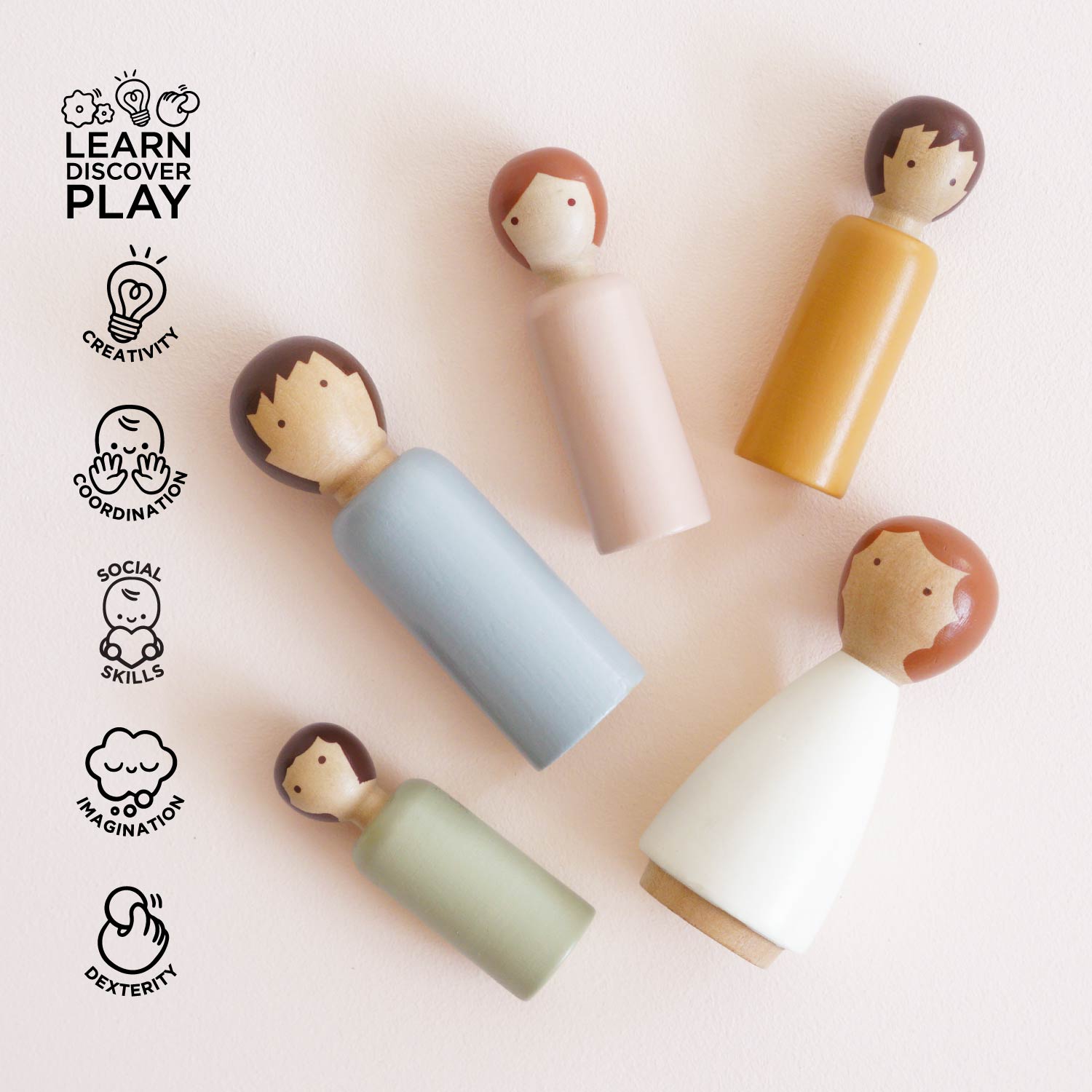 Dubois Wooden Family Dolls - Toby Tiger UK