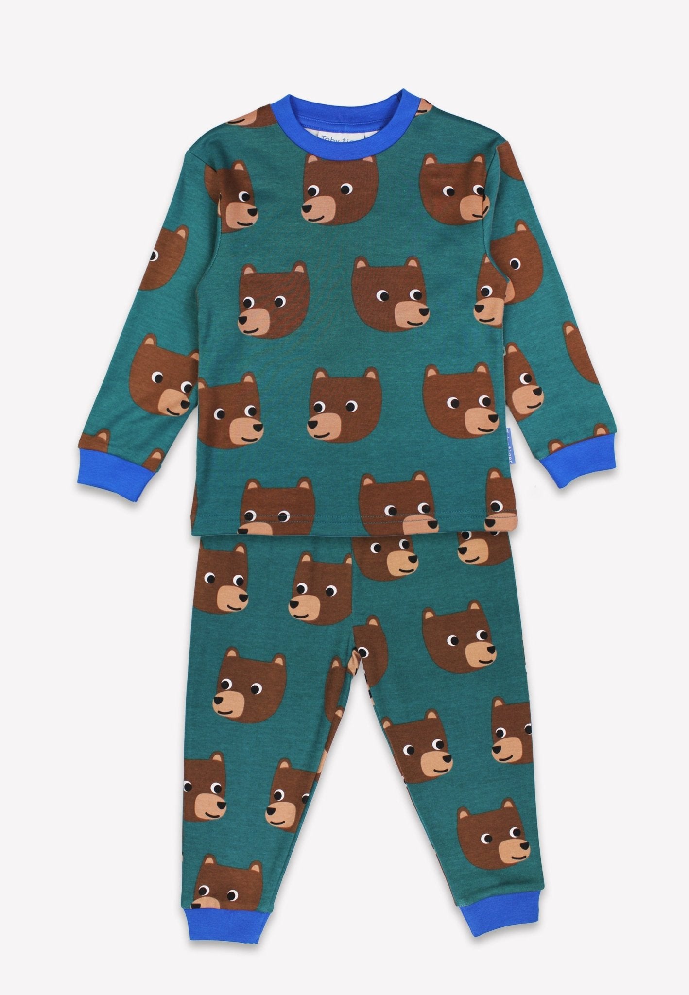 Organic Brown Bear Print Pyjamas - Toby Tiger