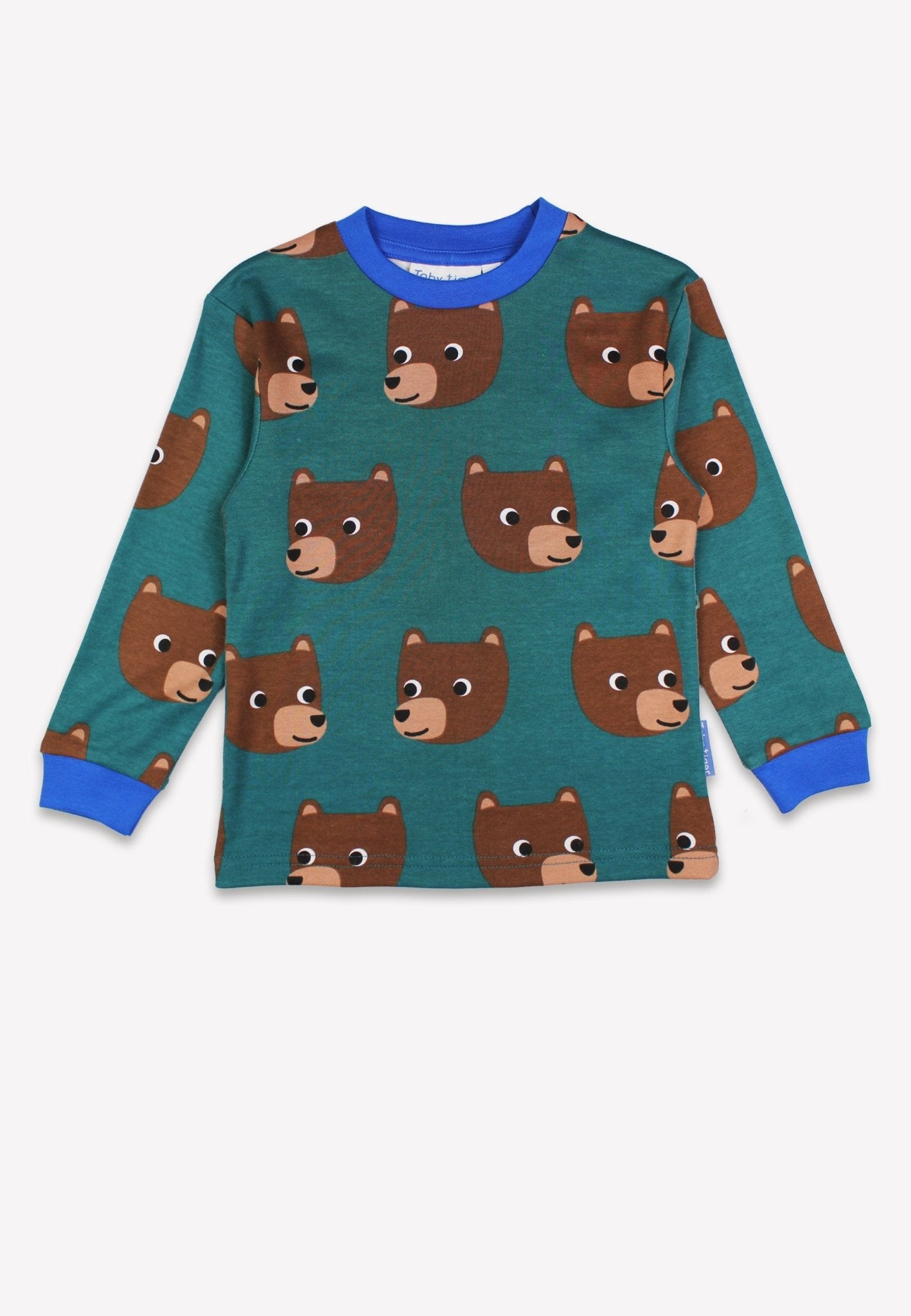 Organic Brown Bear Print Pyjamas - Toby Tiger