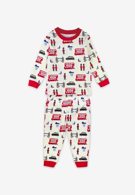 Organic London Print Long - Sleeved Pyjamas - Toby Tiger