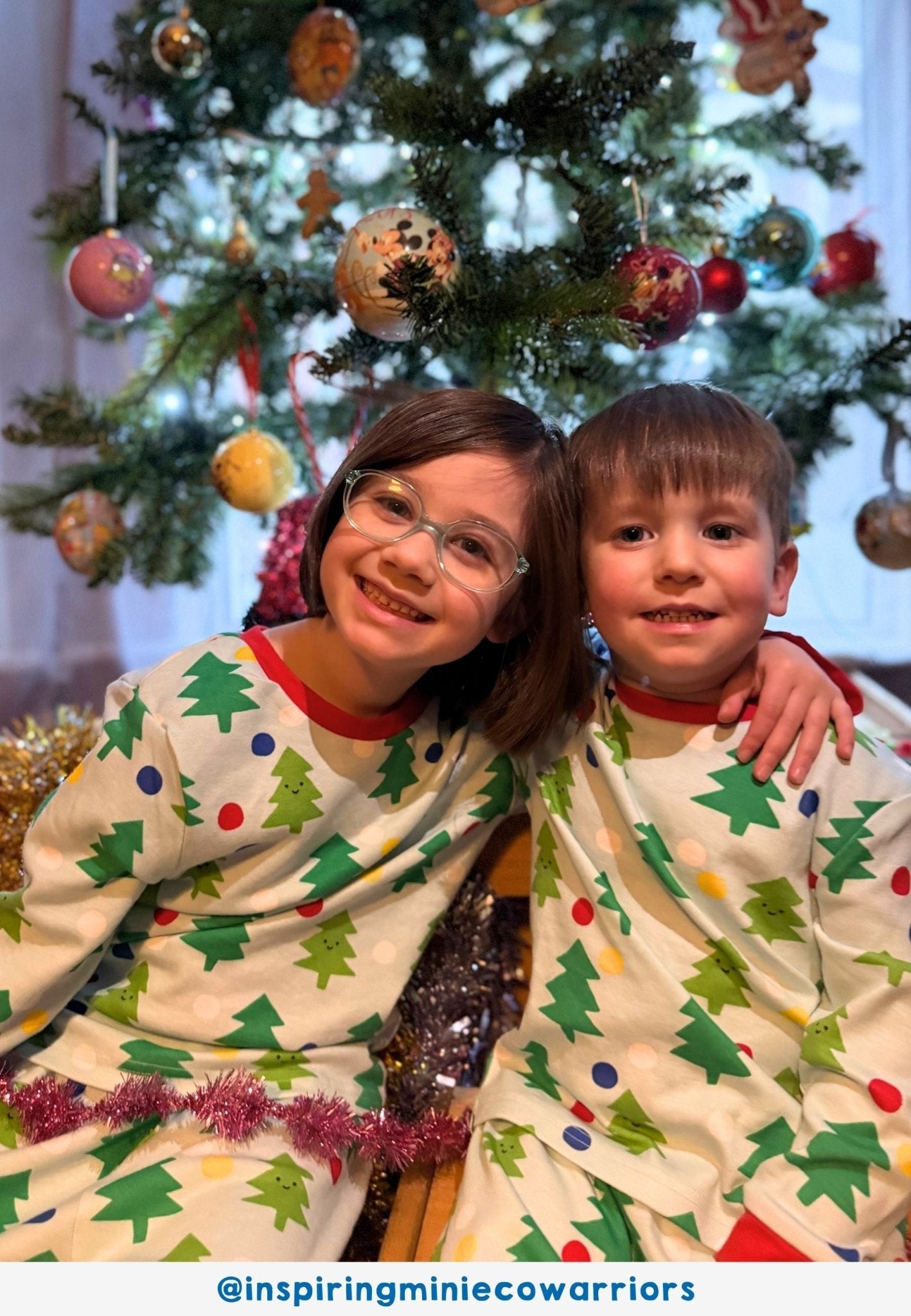 Organic Christmas Tree Print Pyjamas - Toby Tiger