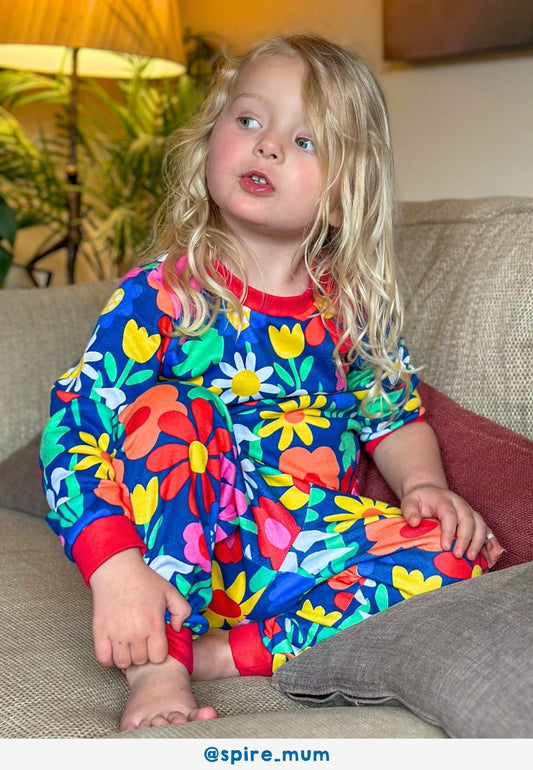 Organic Bold Floral Print Pyjamas - Toby Tiger