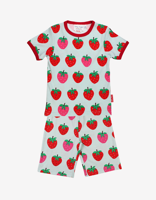 Organic Strawberry Print Short Pyjamas