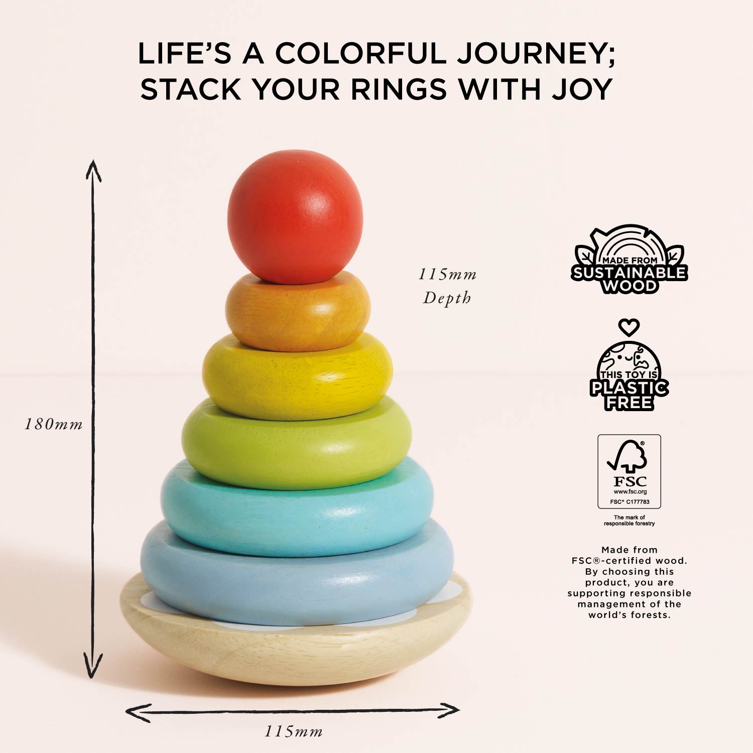 Rainbow Stacking Tower - Toby Tiger UK