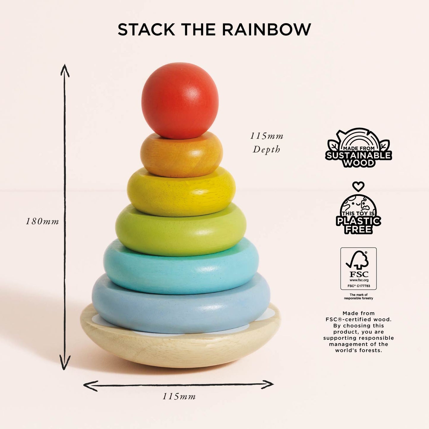 Rainbow Stacking Tower - Toby Tiger UK