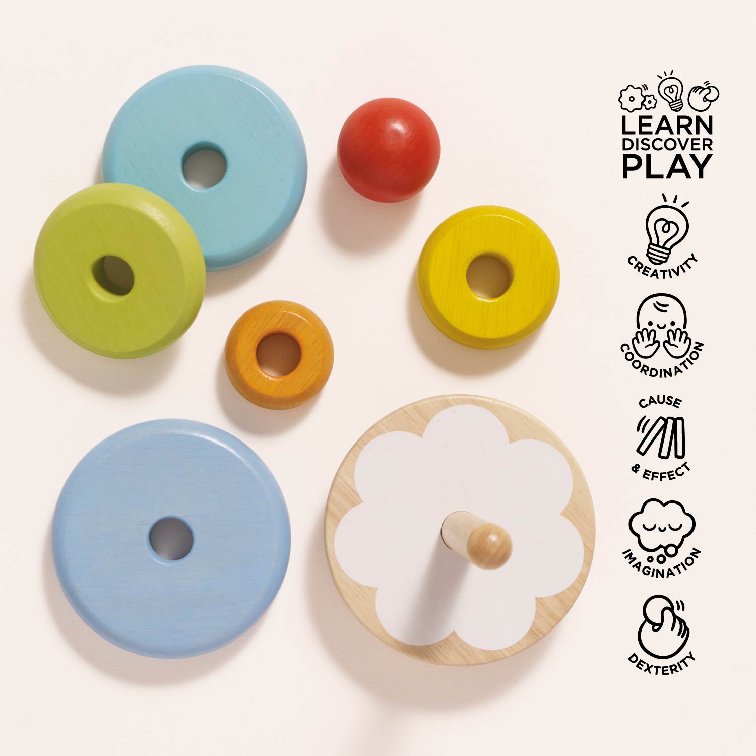 Rainbow Stacking Tower - Toby Tiger UK