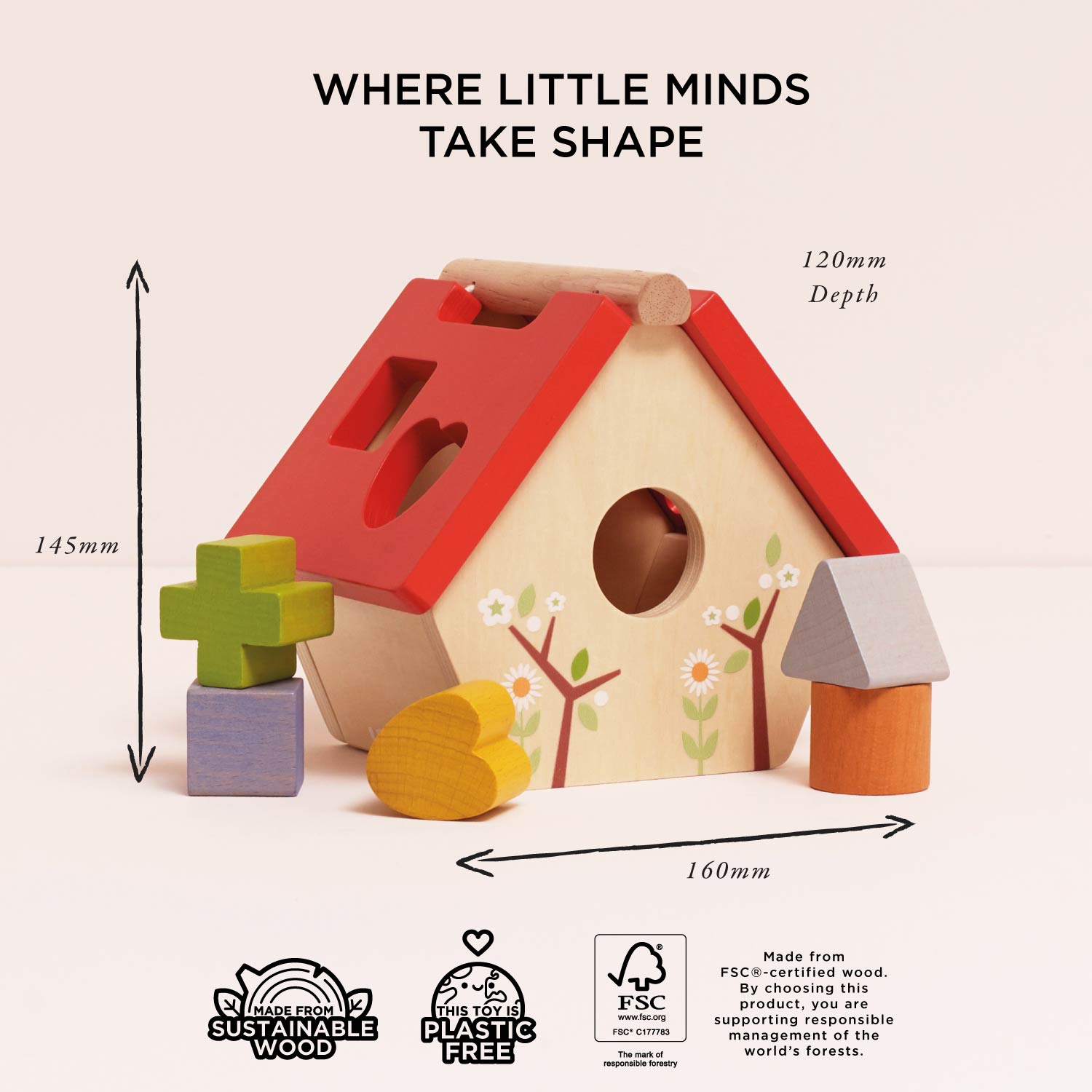 Wooden Bird House Shape Sorter - Toby Tiger UK