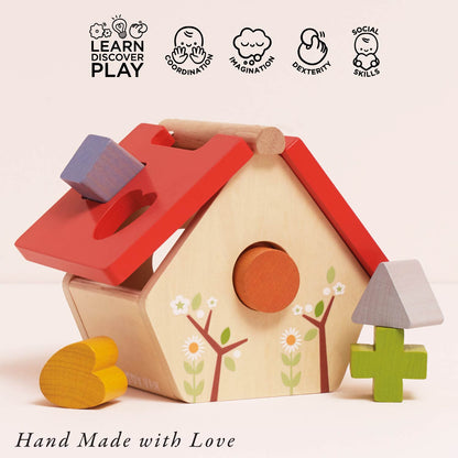 Wooden Bird House Shape Sorter - Toby Tiger UK