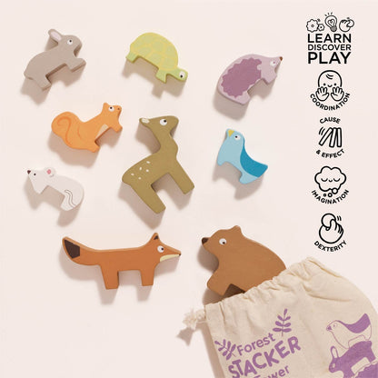 Woodland Stacking Forest Animals & Bag - Toby Tiger UK