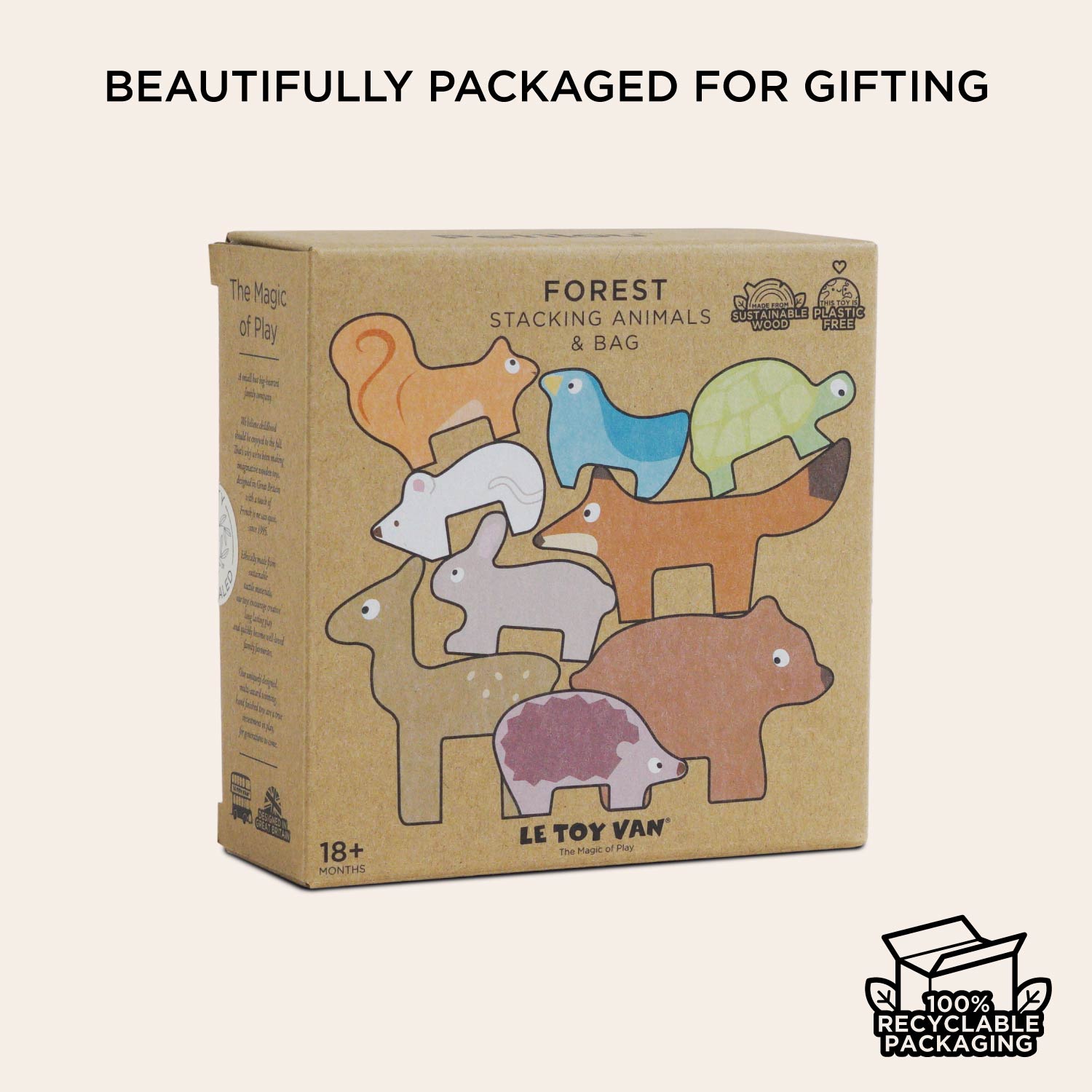 Woodland Stacking Forest Animals & Bag - Toby Tiger UK