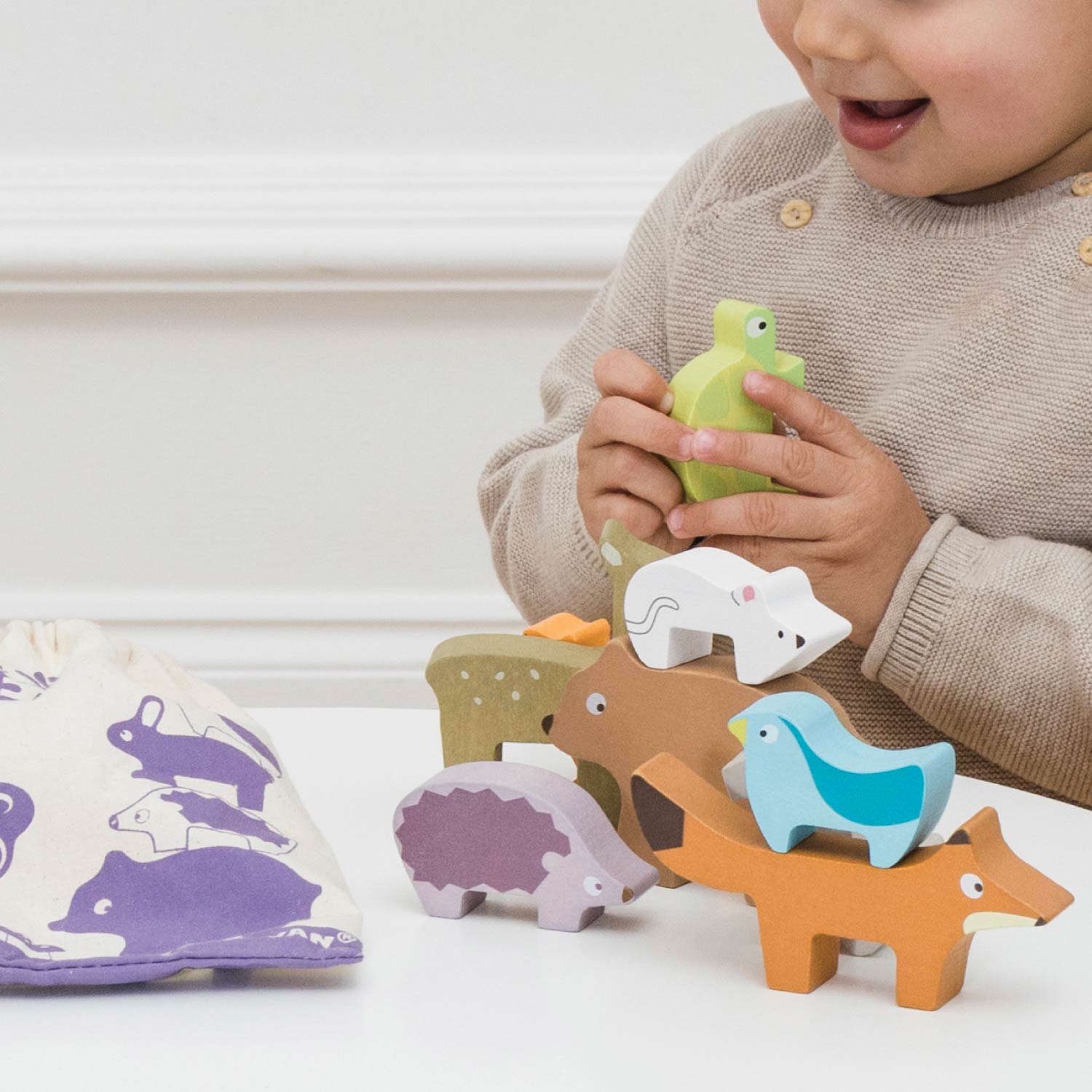 Woodland Stacking Forest Animals & Bag - Toby Tiger UK