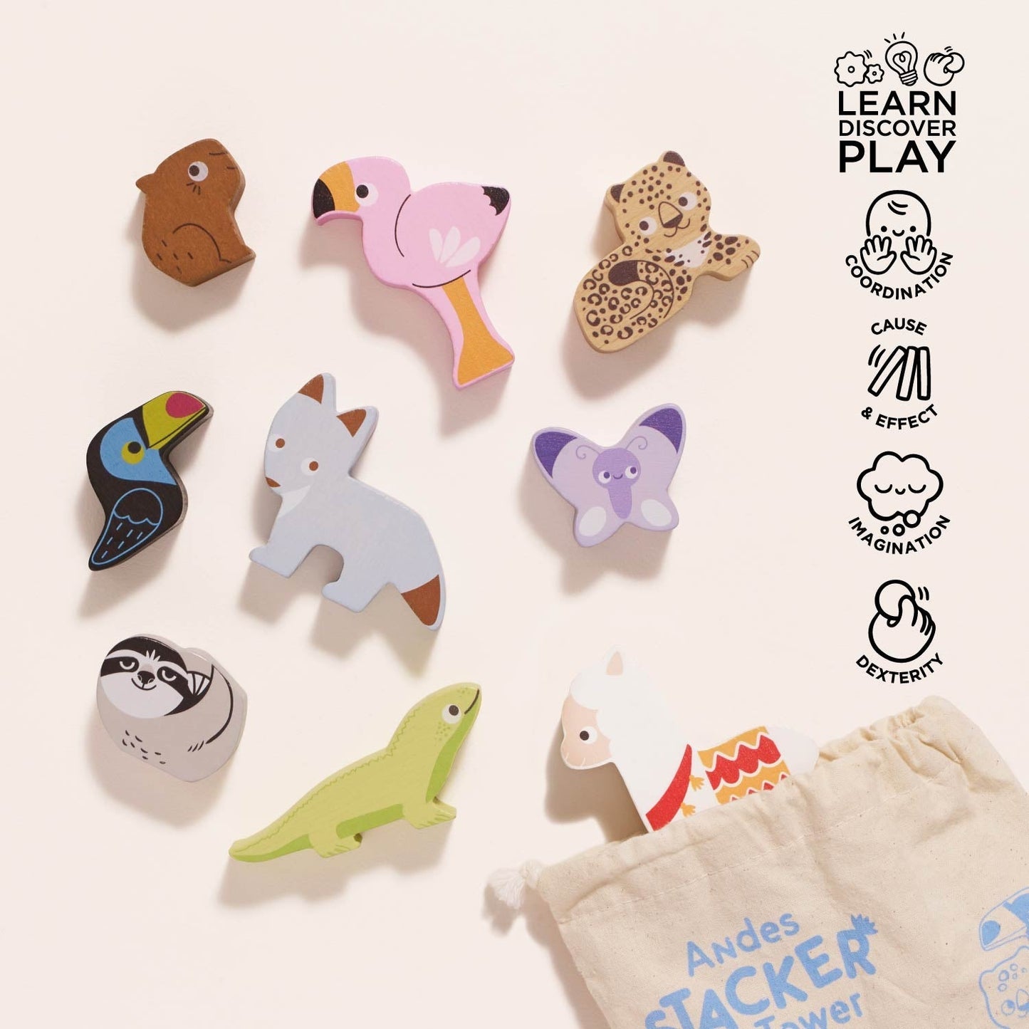 Andes Stacking Animals & Bag - Toby Tiger UK