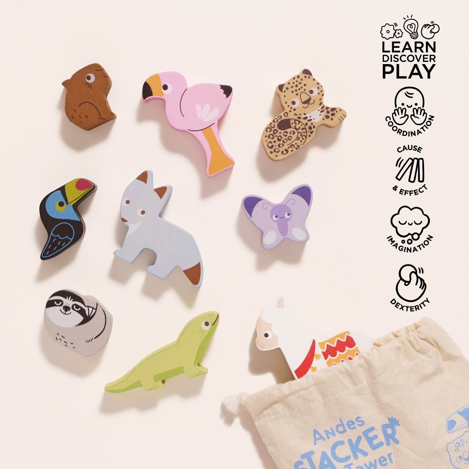 Andes Stacking Animals & Bag - Toby Tiger UK