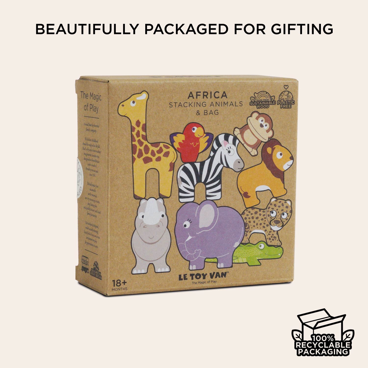 African Safari Stacking Animals & Bag - Toby Tiger UK