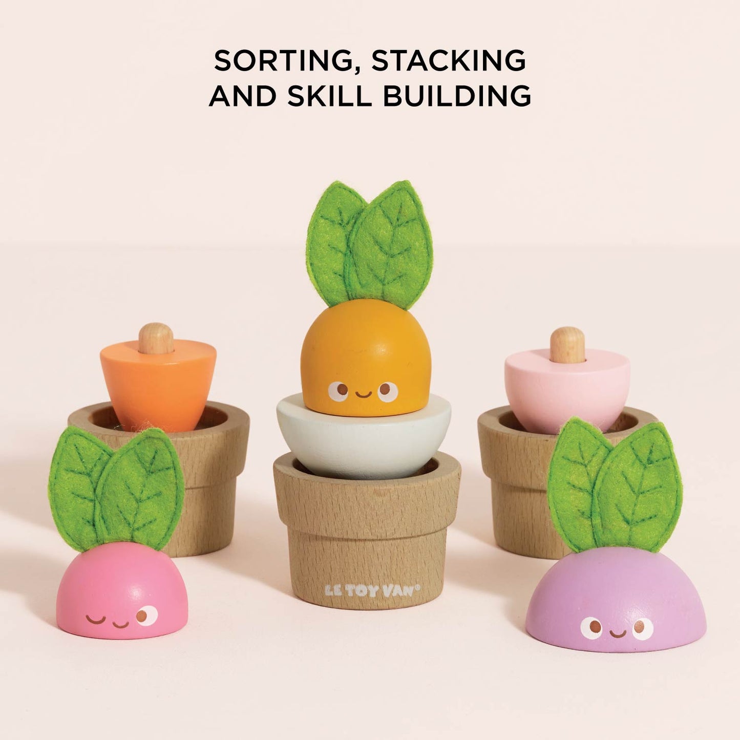 Stacking Wooden Veggies - Toby Tiger UK