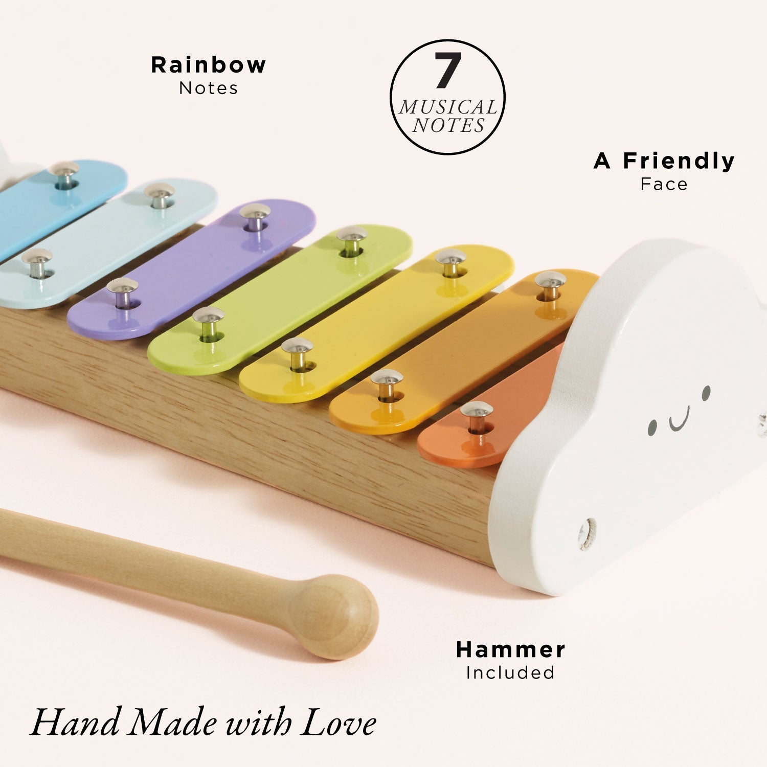 Rainbow Wooden Xylophone - Toby Tiger UK