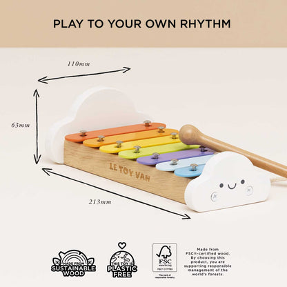 Rainbow Wooden Xylophone - Toby Tiger UK