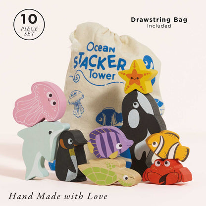 Ocean Life Stacking Animals & Bag - Toby Tiger UK