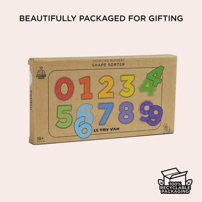 Counting Wooden Numbers Shape Sorter - Toby Tiger UK