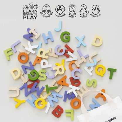 Wooden Alphabet Set & Bag - Toby Tiger UK
