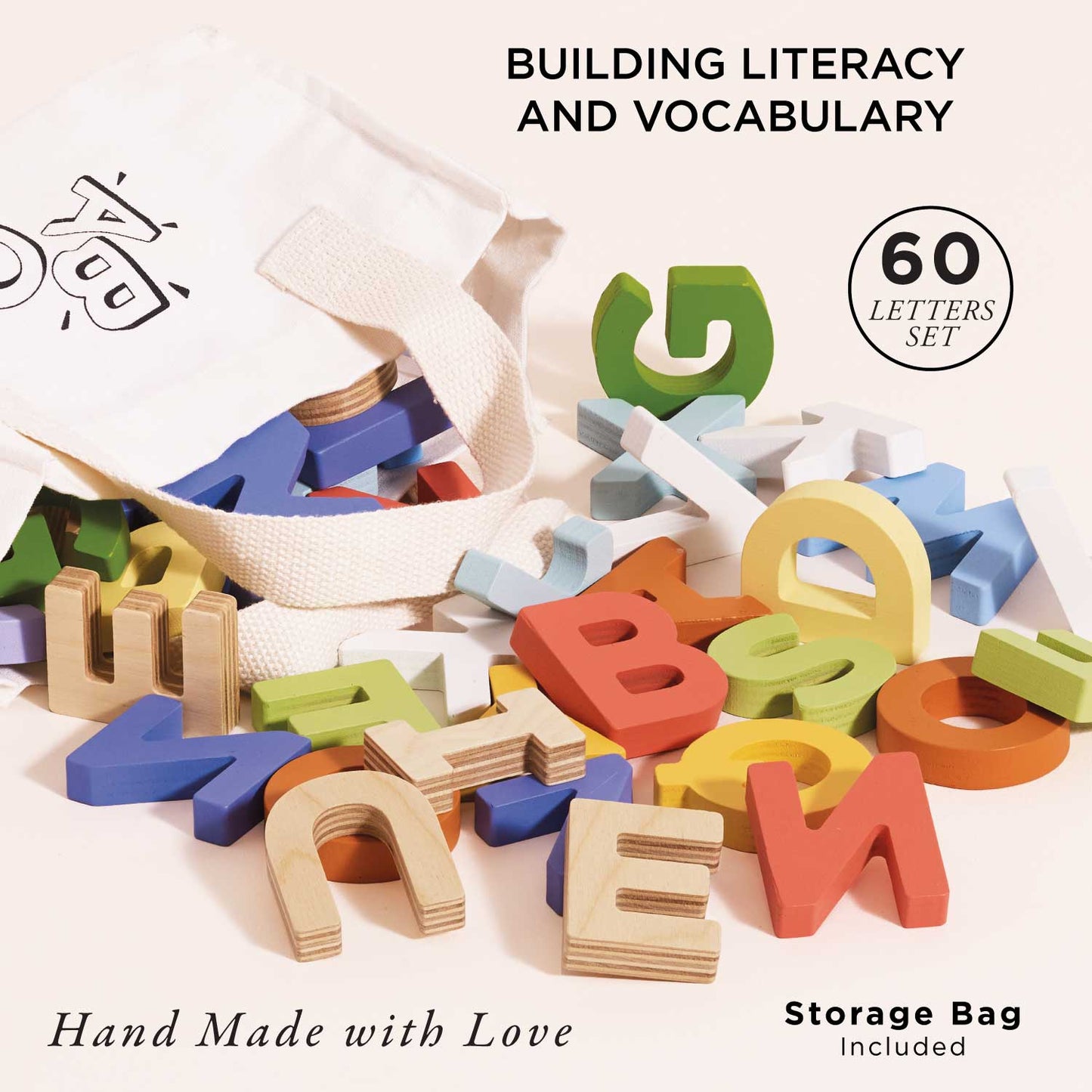 Wooden Alphabet Set & Bag - Toby Tiger UK