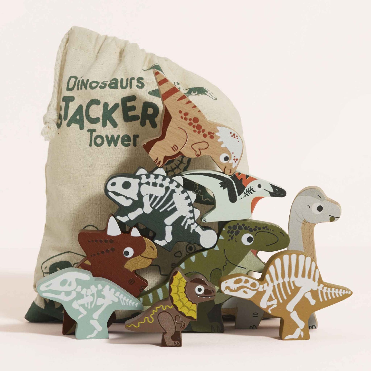 Jurassic Stacking Dinosaurs & Bag - Toby Tiger UK