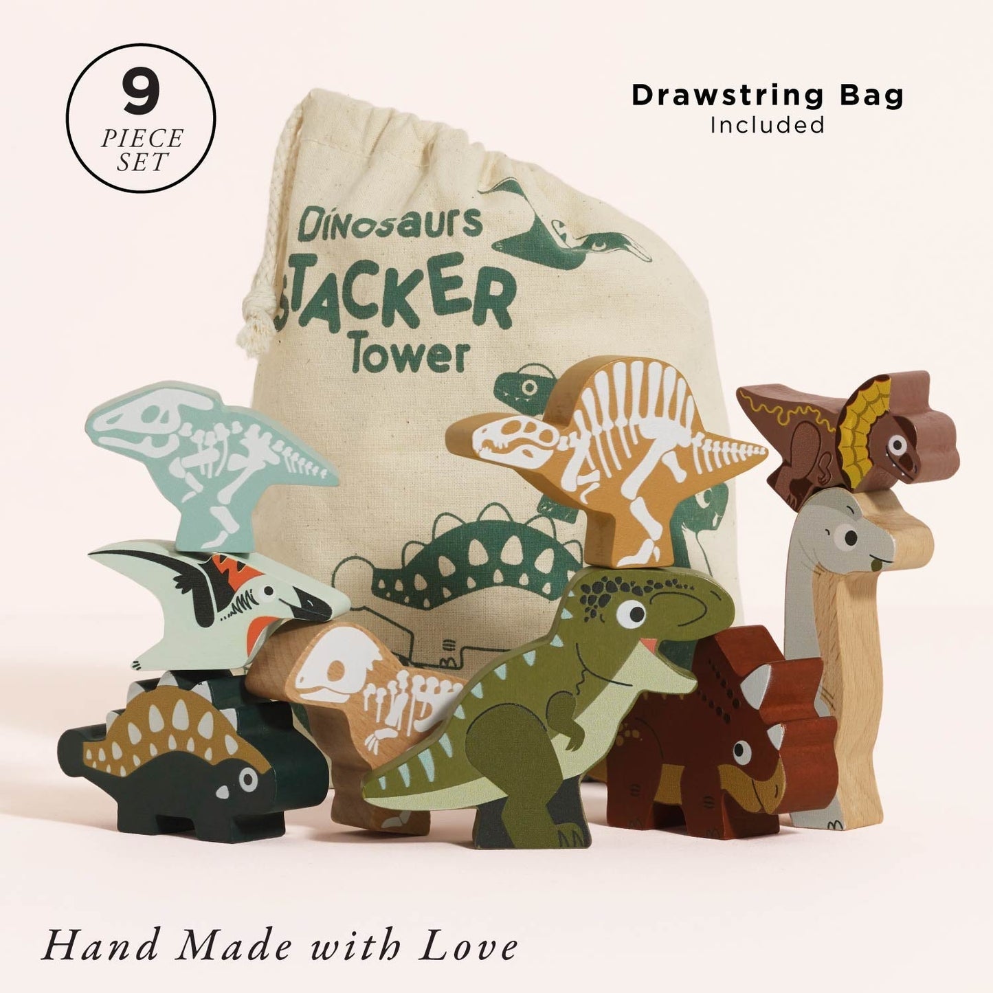 Jurassic Stacking Dinosaurs & Bag - Toby Tiger UK